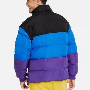 Target x Lego Collection Puffer Jacket Coat Detach Vest Black Purple Blue Mens L